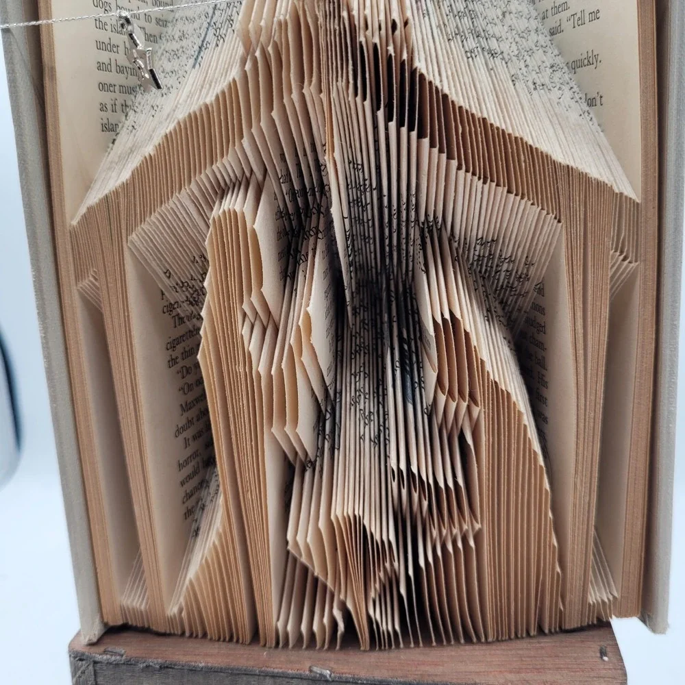 Handmade Folded Book Art Nativity Jesus, Mary & Joeseph In Manger Paper‎ Decor